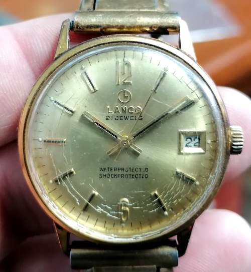 *CRAZY R1 START* 1970`s LANCO 21 Jewels gent`s watch - For Restoration/Spares