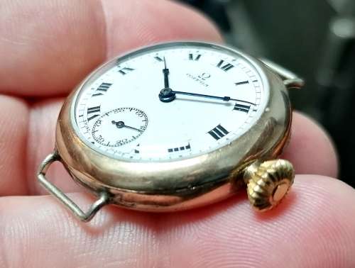 *CRAZY R1 START* late 1920`s OMEGA 9ct officers watch - Perfect working condition
