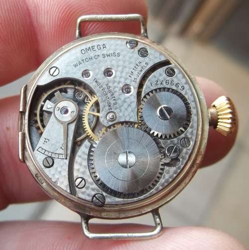 *CRAZY R1 START* late 1920`s OMEGA 9ct officers watch - Perfect working condition