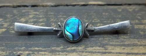 *CRAZY R1 START* Vintage Sterling Silver brooch with Abalone Shell