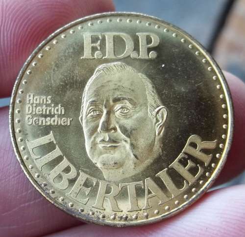 *CRAZY R1 START* FDP Hans Genscher LIBERTALER medallion