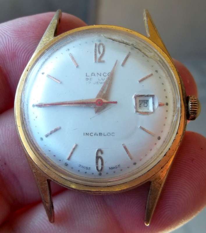 *CRAZY R1 START* LANCO De Lux 17 Jewels manual wind men`s watch - For Restoration/Parts