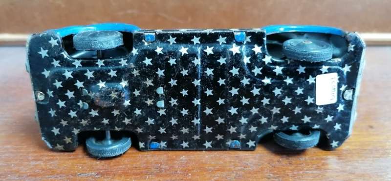 [NK140] retro hobby Beetle tin plate minicar Volkswagen made in Japan color blue blue friction type