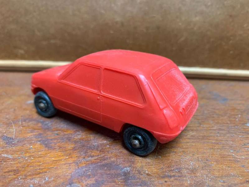 Plasto No 1902 Renault 5 TL Vintage Red Vinyl Plastic Model Made in Finland