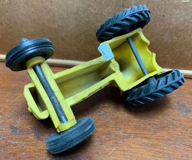 Vintage Unbranded Yellow Rubber PVC Plastic Tractor Retro Agriculture