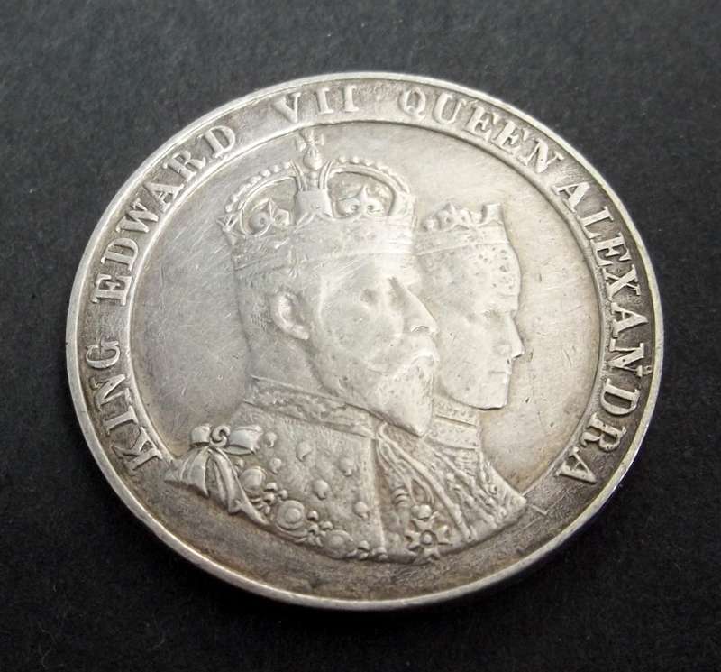 1902 Coronation of King Edward VII silver medallion