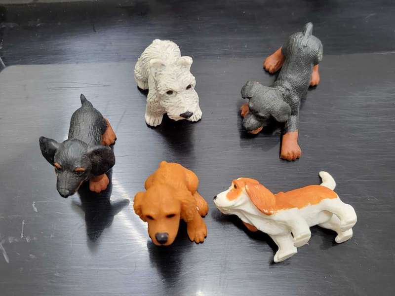 Vintage 1993 Puppy in my Pocket M.I.LTD-PVC Toy Figures x5