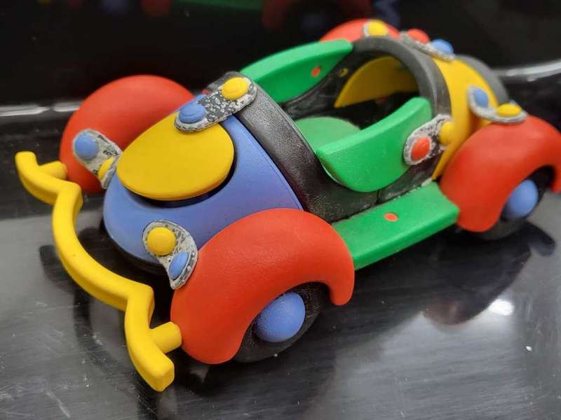 Mic O Mic Assembled Toy Car 1985-Age Damage on Connections