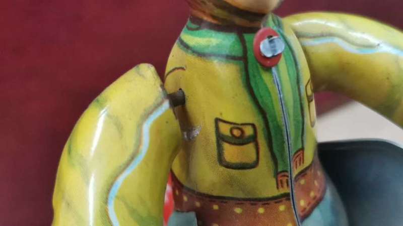Rare Goso Acrobat Motorcycle Wind-Up Tin Toy-Made in Western Germany-Working