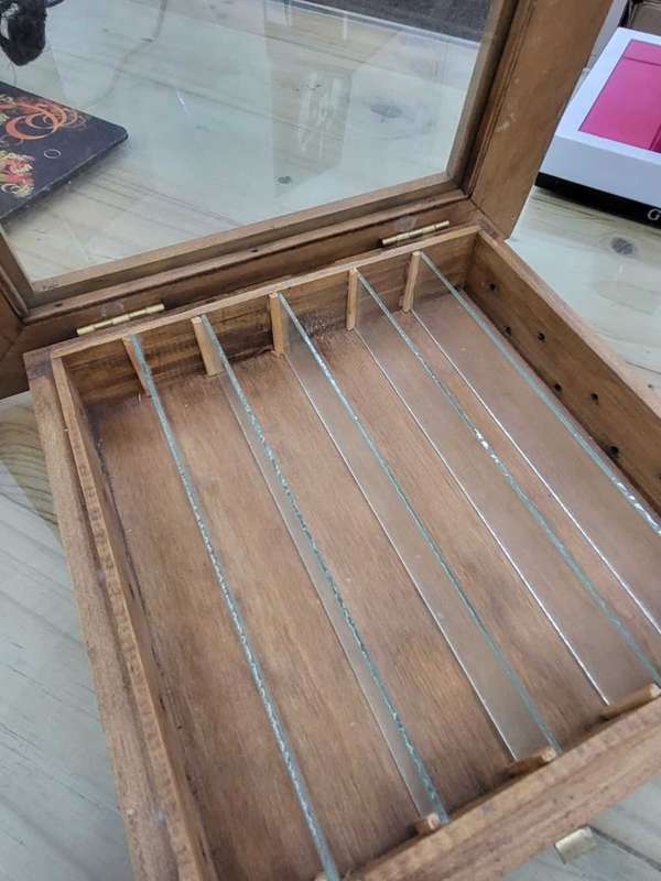 Wood display cabinet for micro machine toy cars