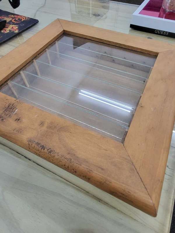 Wood display cabinet for micro machine toy cars
