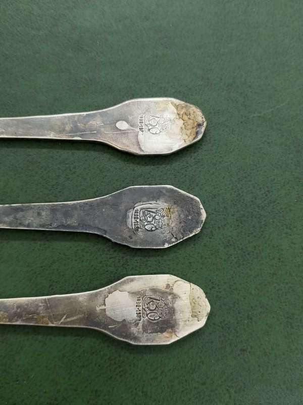 *R1 Auction* Set of three 1938 Groot Trek Centenary spoons - Silver Plated