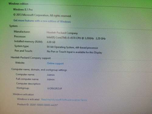 COMPLETE DESKTOP PC (HP EliteDesk 800 G1-Intel Core i5 vPro 4th GEN) + 17" MONITOR +MOUSE/KEYBOARD