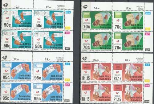 RSA 1994 national stamp day control blocks of 4