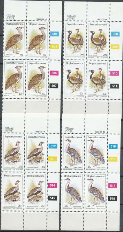 Bop 1983 birds of the velds control blocks of 4