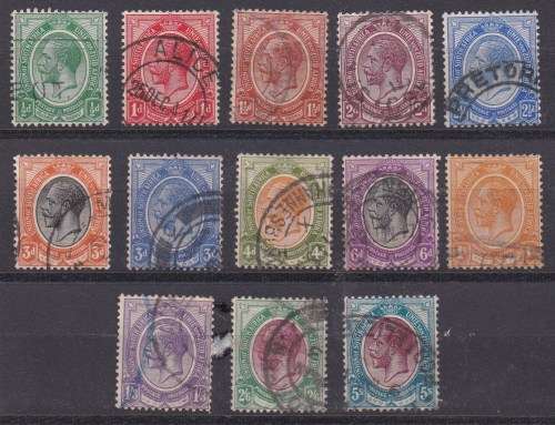 UNION OF SA 1913 King George V set of 13 FINE USED. LOOK SCAN