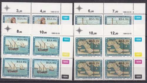 RSA 1988 500th ann. discovery of the cape. control blocks of 4, MNH. LOOK SCAN