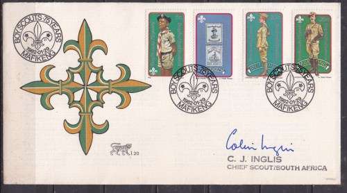 BOP 1982 boy scouts 75th ann signed FDC. LOOK SCAN