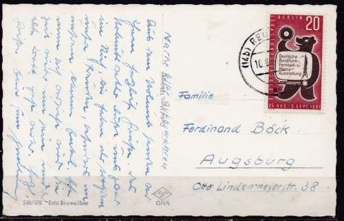 Germany 1961 post card. LOOK SCAN