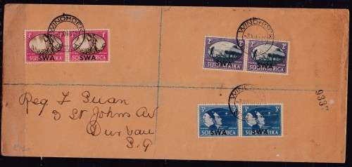 SWA  1945 SA victory issue OP SWA. Private FDC. LOOK SCAN