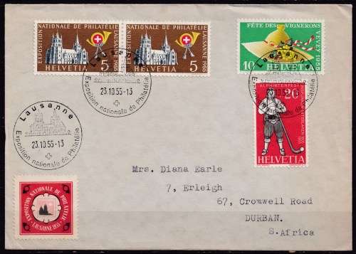 Switzerland 1955 philatelic exhibition cover. LOOK SCAN