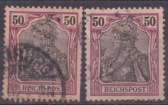 Germany 1900 Germania 50pf x2. FU.LOOK SCAN.