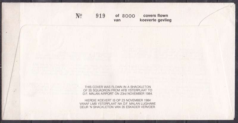 RSA 1984 farwell Shackleton signed flown cover. LOOK SCAN.