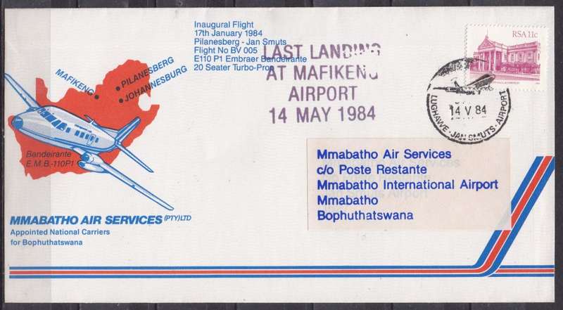 RSA 1984 Last landing at Mafikeng airport. LOOK SCAN.