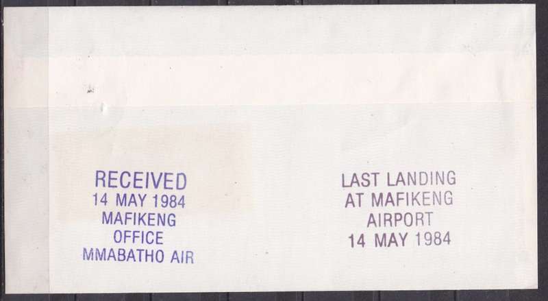 RSA 1984 Last landing at Mafikeng airport. LOOK SCAN.