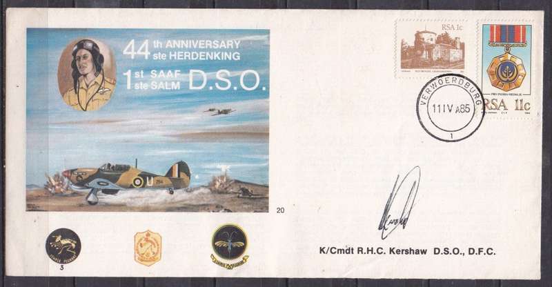 RSA 1984 44th anni of 1st D.S.O. signed cover. LOOK SCAN.