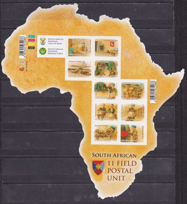 RSA 2012 SA field postal unit sheetlet of 10. MNH
