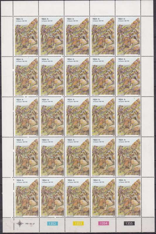 RSA 1981 battle of Amajuba centenary 2 full sheets. MNH.
