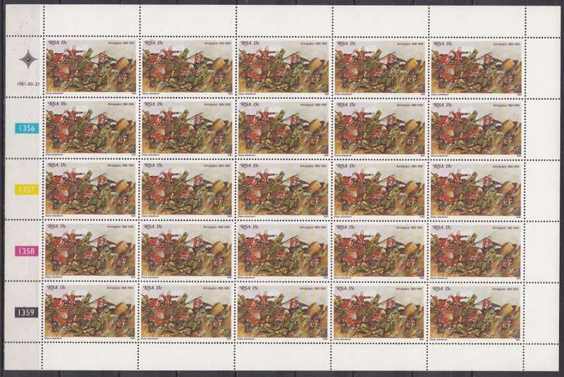 RSA 1981 battle of Amajuba centenary 2 full sheets. MNH.