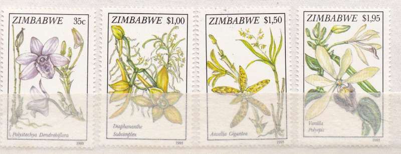 Thematic Zimbabwe orchids full set MNH