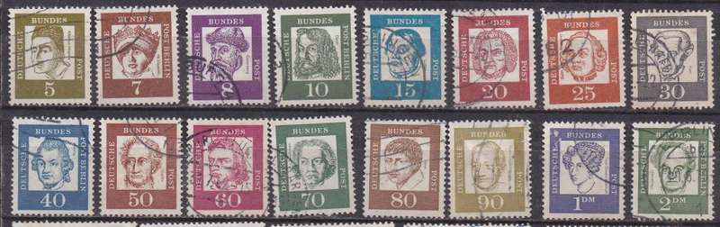 Germany 1961 Bundespost famous Germans full set FU