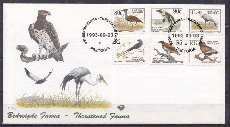 RSA 1993 6th definitive issue high value FDC 6.1c Latin inscription