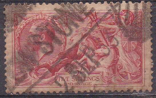 Great Britain 1919 Britania rules the waves 5/-  FU. CV: +/-R2300