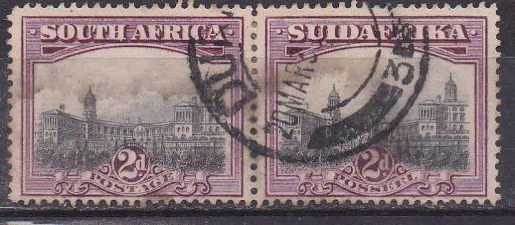 Union of SA 1927 definitive issue 2d pair FU