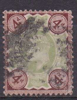 Great Britain 1902 King Edward vii 4d green & choc brown FU