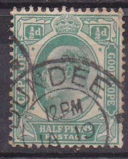Cape of Good Hope 1902 King Edward vii 1/2d used inter-provincially in Natal FU