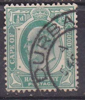 Cape of Good Hope 1902 King Edward vii 1/2d used inter-provincially in Natal FU