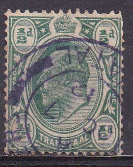 Transvaal 1905-09 King Edward vii 1/2d with Natal D/S FU