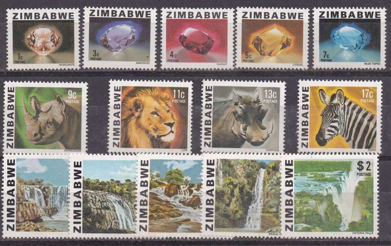 Zimbabwe 1980 first definitive issue short set singles MNH