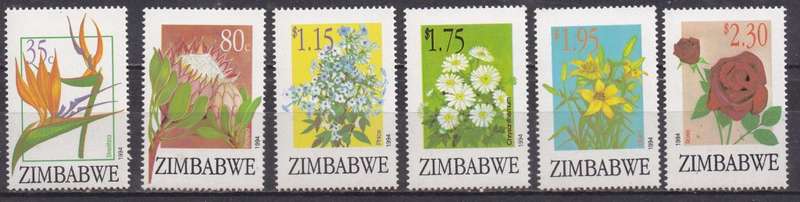 Zimbabwe 1994 export flowers full set MNH