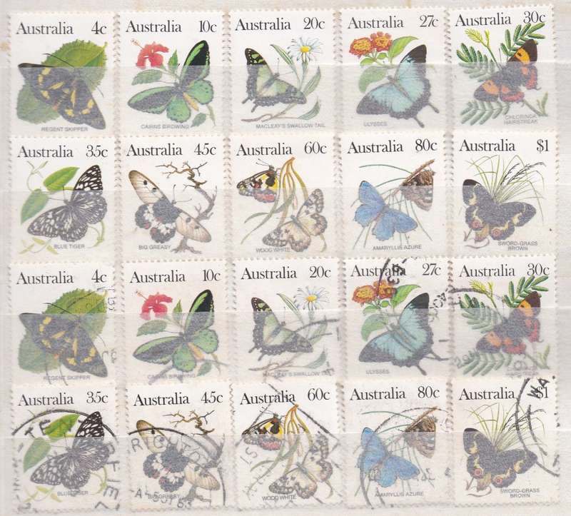 Australia 1983 Butterflies full sets. MNH & FU