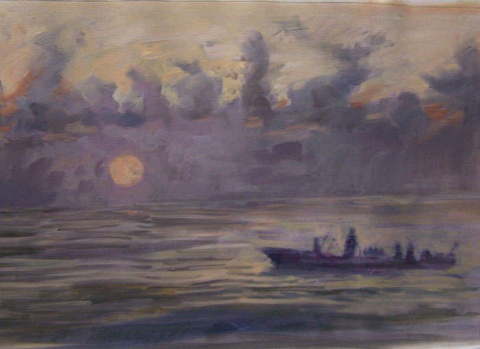 sunset(oil on canvas)