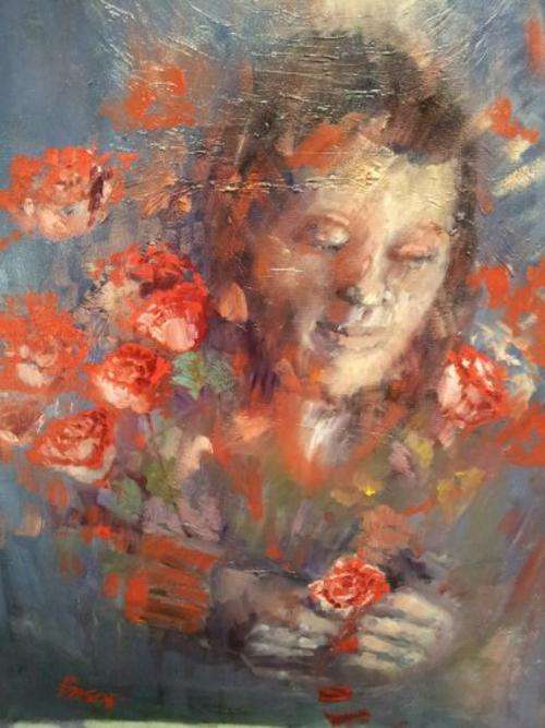roses (oil on canvas )
