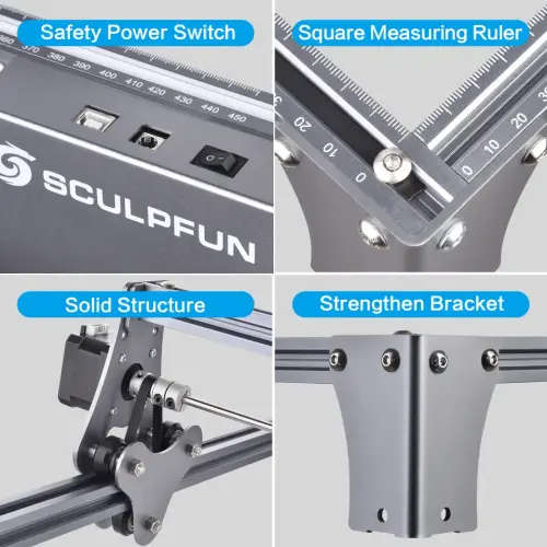 High Precision 60W SCULPFUN S6 Pro Laser Engraving Machine Laser Cutter for DIY Wooding engraver
