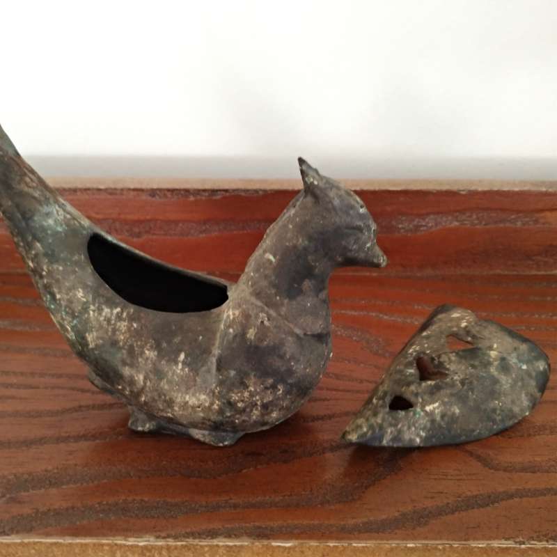Vintage Japanese `Koro`(Incense Burner) - Cast Iron Bird