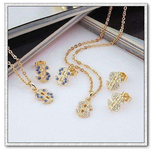Dollar Sign GP Jewelry Set - In Stock